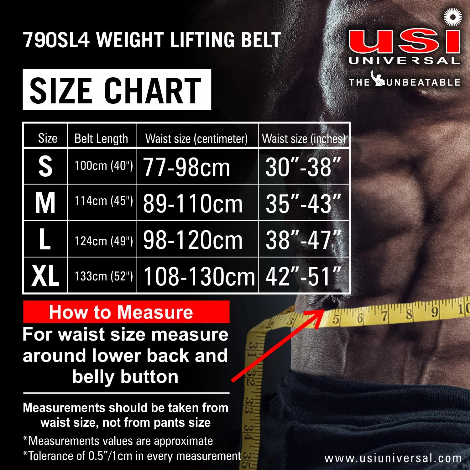 USI-790SL6 WEIGHT LIFTING BELT - Image 2