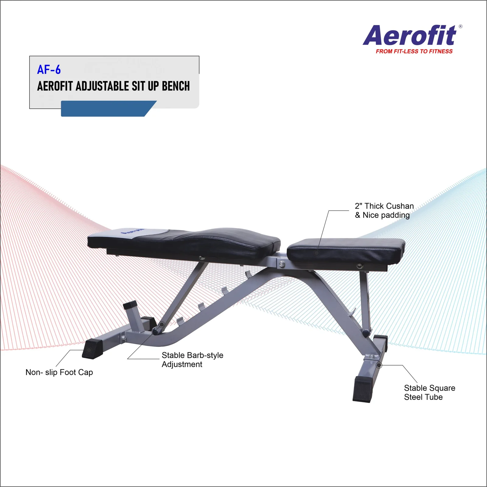 Aerofit AF-6 Plain Bench (Sit Up Bench) - Image 2