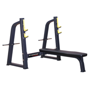 FITPRO Fitness FP-101 Olympic Flat Bench I Wide Bench Base I Comfortable Padding on Seat I Reinforced J-Hooks