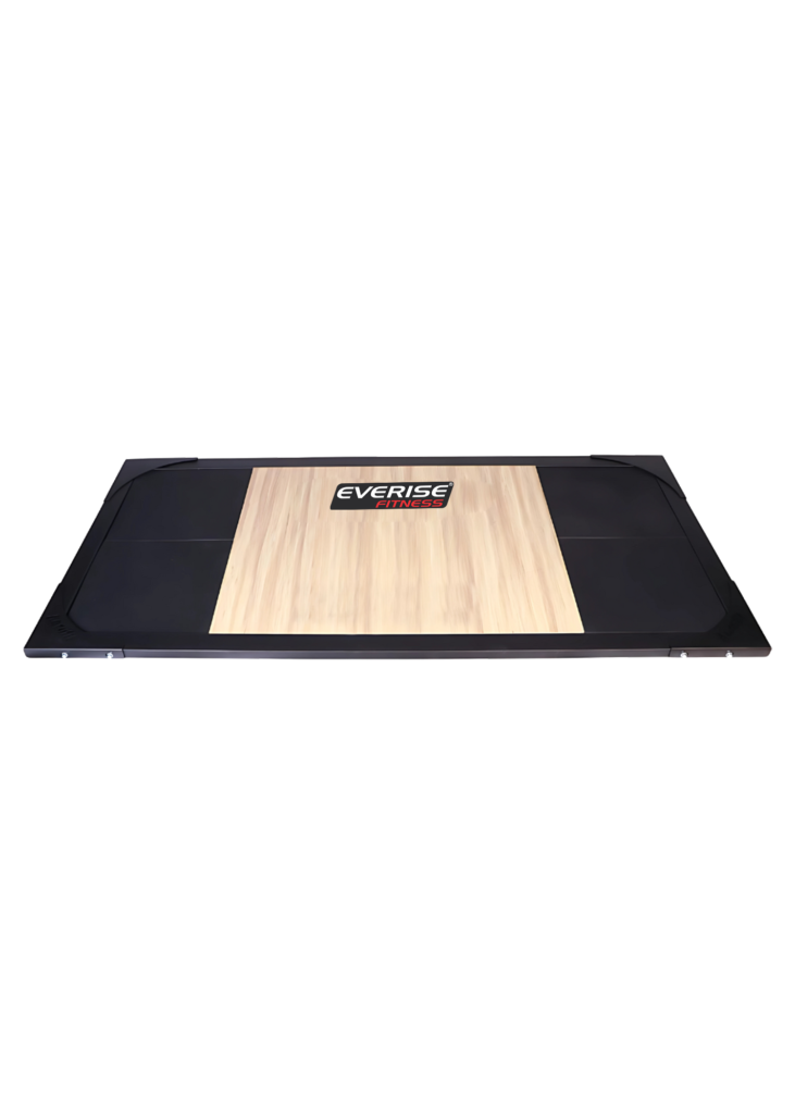 FITPRO Fitness FP-318 Weight Lifting Platform – 40MM I Solid Wooden Center Panel I High-Density Rubber Side Panels I Reduces Floor Vibration and Noise