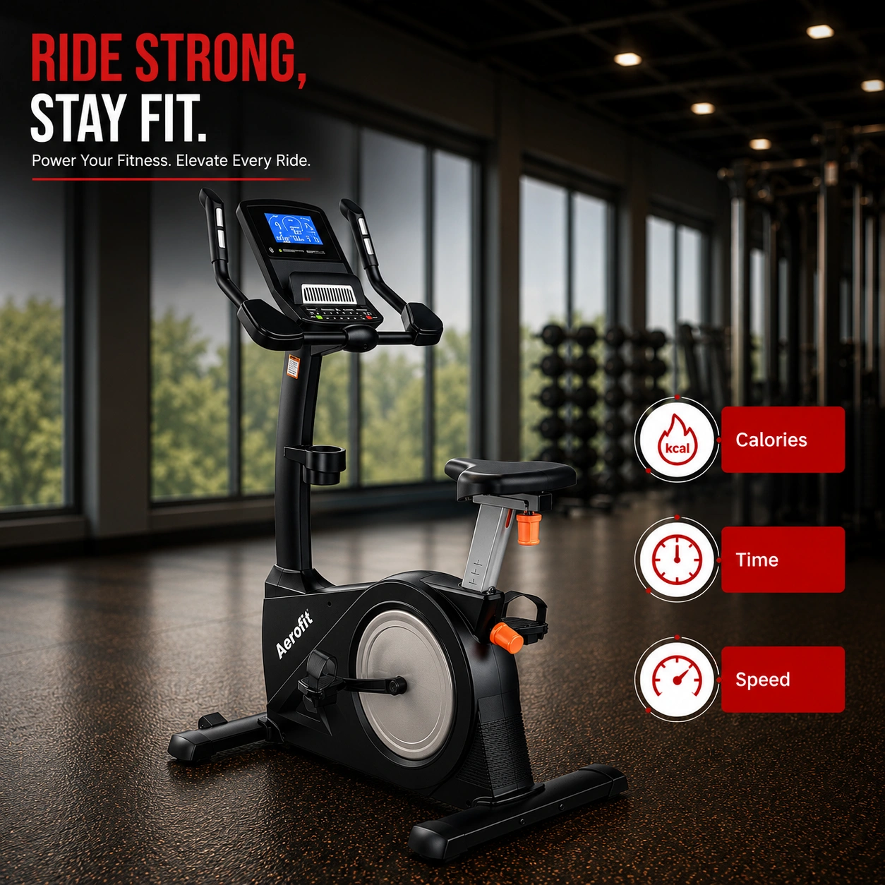 AF-180U Premium Commercial Upright Bike - Image 3