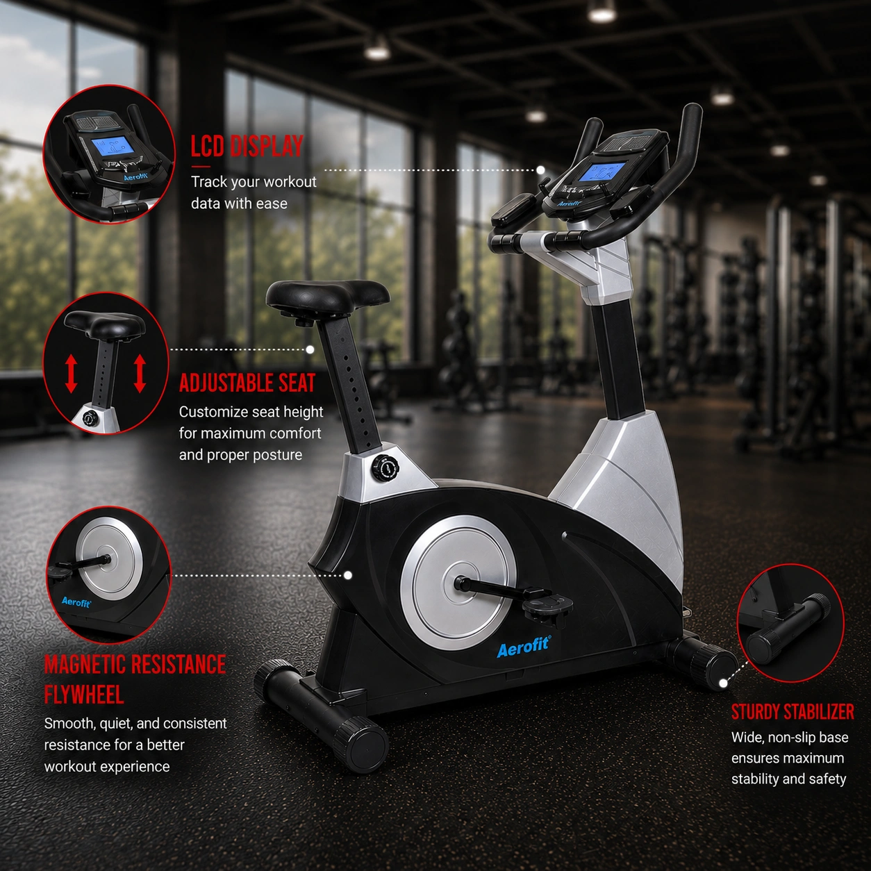 AF-176U Commercial Cardio Upright Bike - Image 5