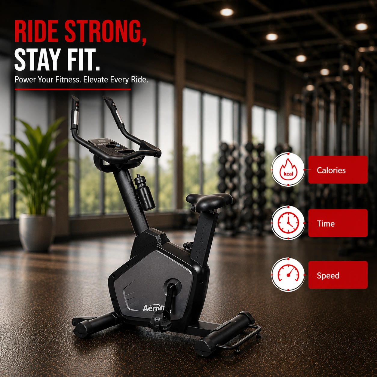 AF-177U Gym Upright Bike - Image 4