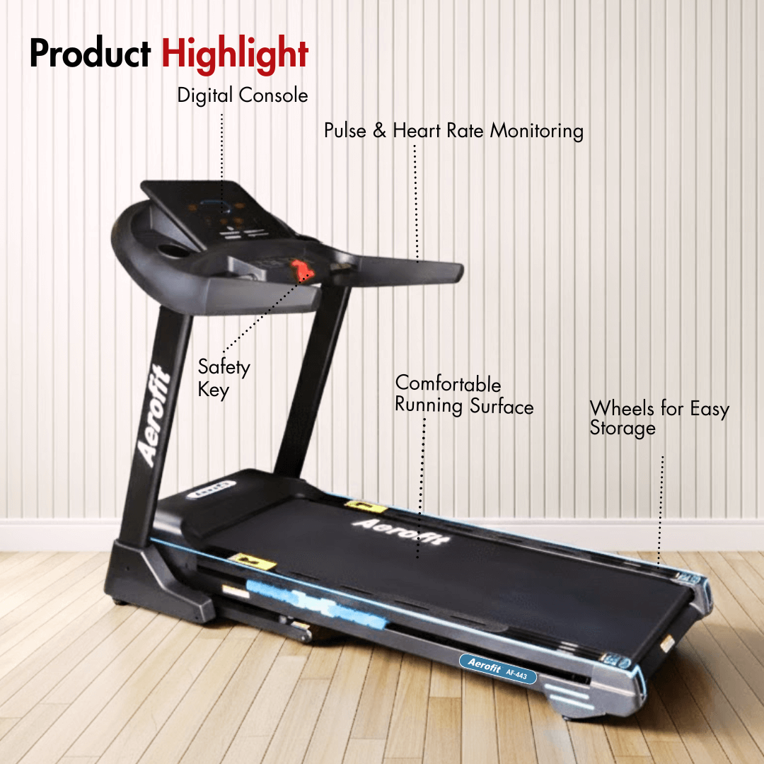 AF-443 Treadmill I USB Supported I Max. Speed: 20 km/h I Wide Running Belt I In-Built Speakers - Image 4