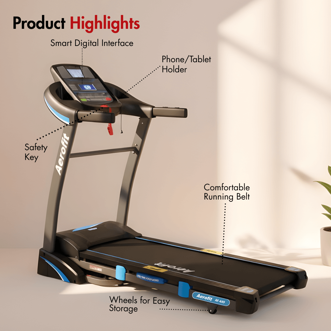 AF-449 Treadmill with USB Port I AC Motor with 5.0HP Peak Output - Image 5