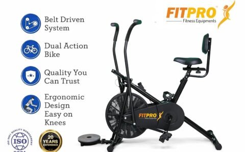 FitPro® LS-01 Air Bike Exercise Cycle with Moving or Stationary Handle