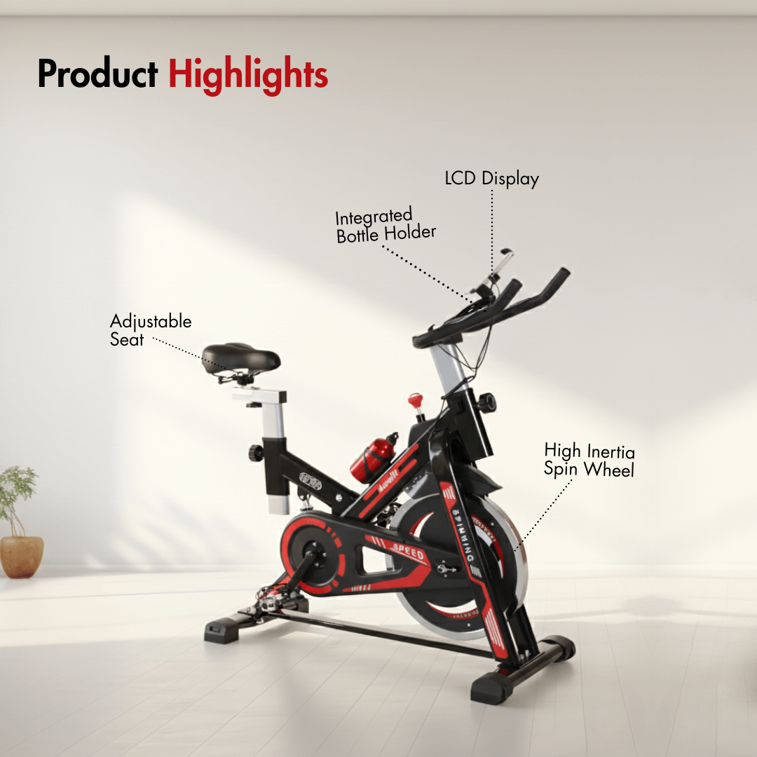 AF-784 Spin Bike I Adjustable Breaking Power I Max. User Weight: 100 kg I Compact Design I Best Exercise Bike for Home Use - Image 2