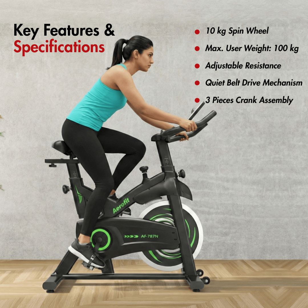 AF-787N Spin Bike I 10 kg Spin Wheel I Intergrated Bottle Holder I LCD Console I Adjustable Saddle - Image 3
