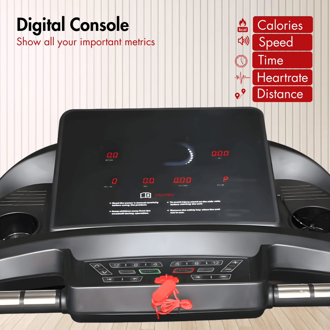 AF-443 Treadmill I USB Supported I Max. Speed: 20 km/h I Wide Running Belt I In-Built Speakers - Image 5