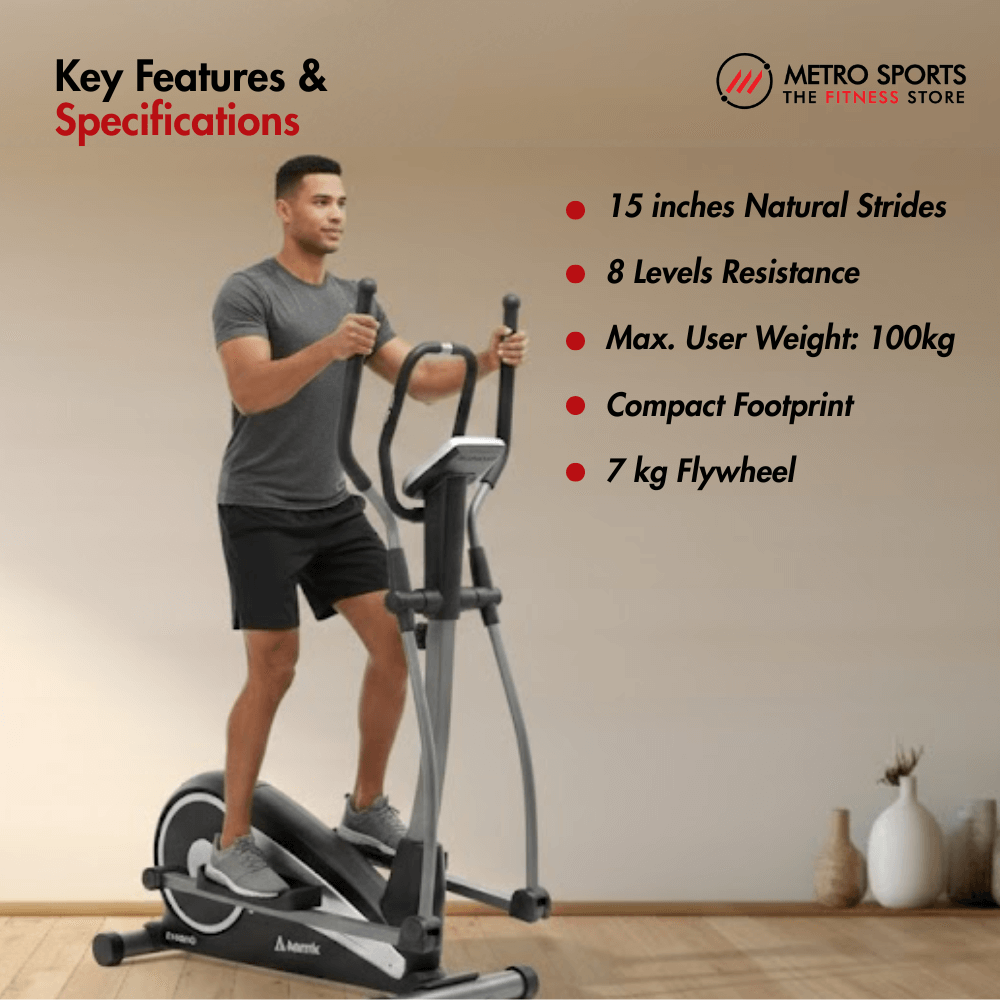 AF-600ES Elliptical Cross Trainer I LCD Display I Max. User Weight: 100 kg I Adjustable Seat I 7 kg Fly Wheel - Image 3