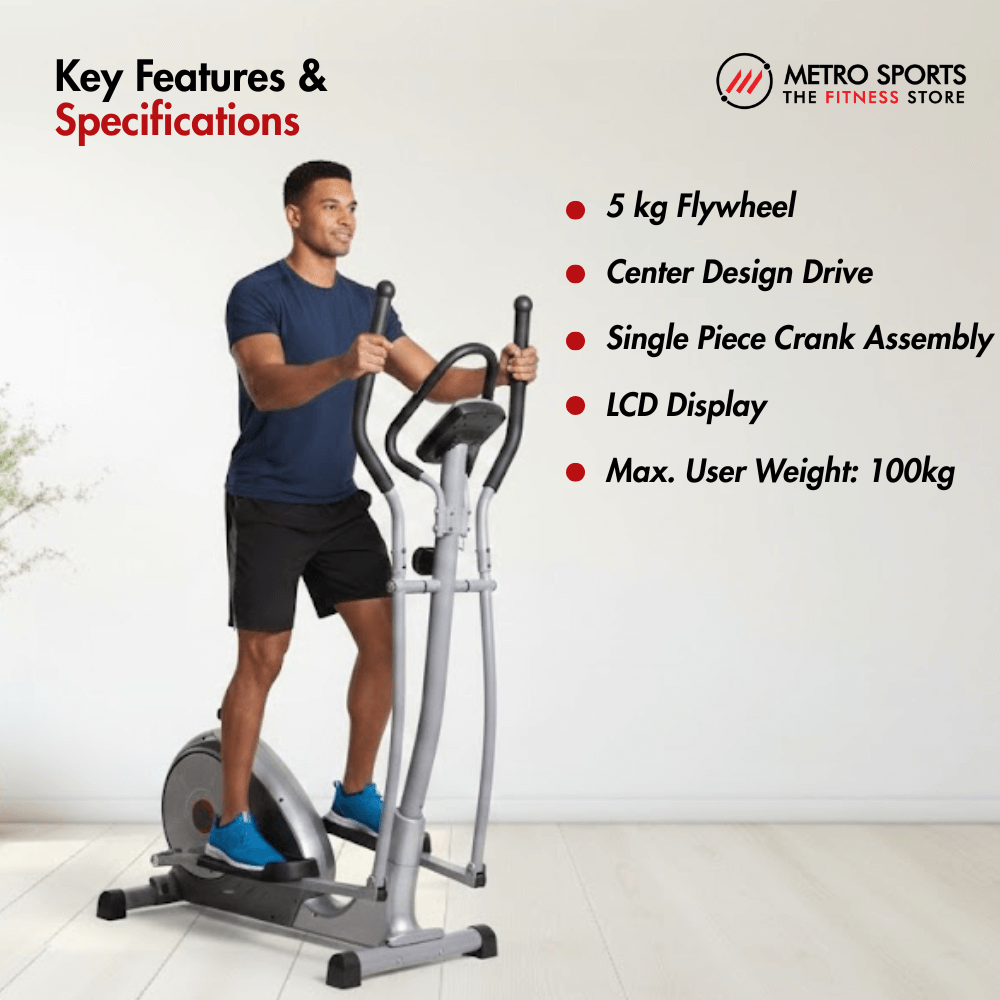 AF-601ES Elliptical Cross Trainer I Max. User Weight: 100 kg I 5 kg Fly Wheel I 8 Levels Resistance I LCD Display - Image 6