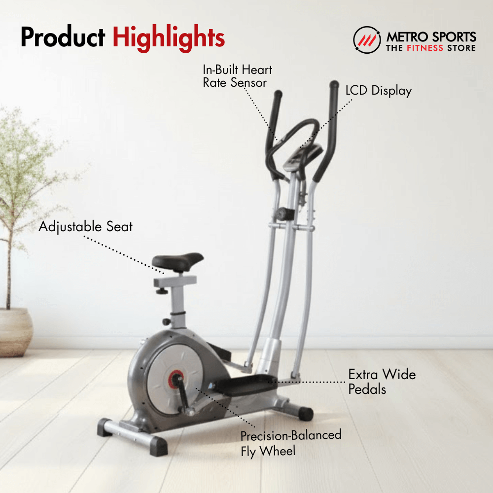 AF-601ES Elliptical Cross Trainer I Max. User Weight: 100 kg I 5 kg Fly Wheel I 8 Levels Resistance I LCD Display - Image 5