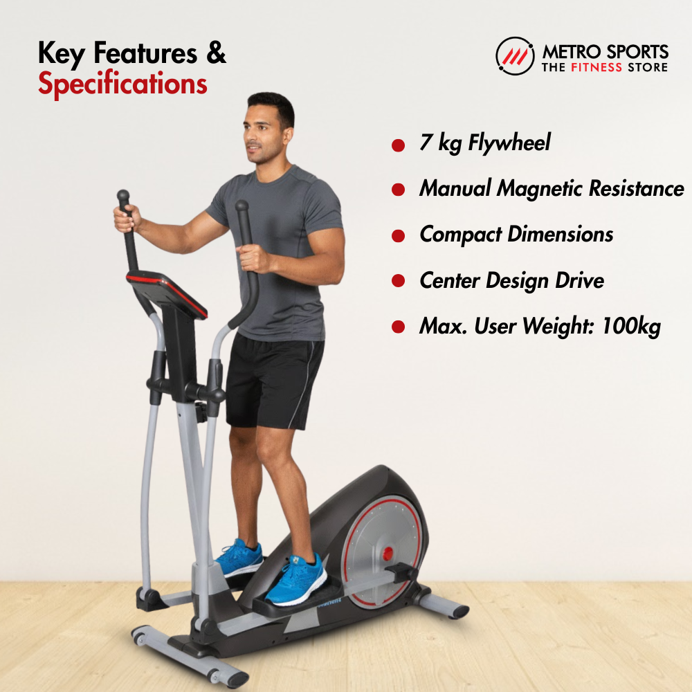 AF-606E Elliptical Cross Trainer I LCD Display I Max. User Weight: 100 kg I 7 kg Fly Wheel I In-Built Pulse Sensor - Image 4