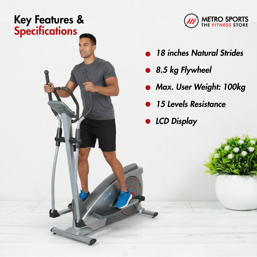 AF-607E Elliptical Cross Trainer I 8.5 kg Fly Wheel I 15 Levels Resistance I Max. User Weight: 100 kg I LCD Display - Image 4