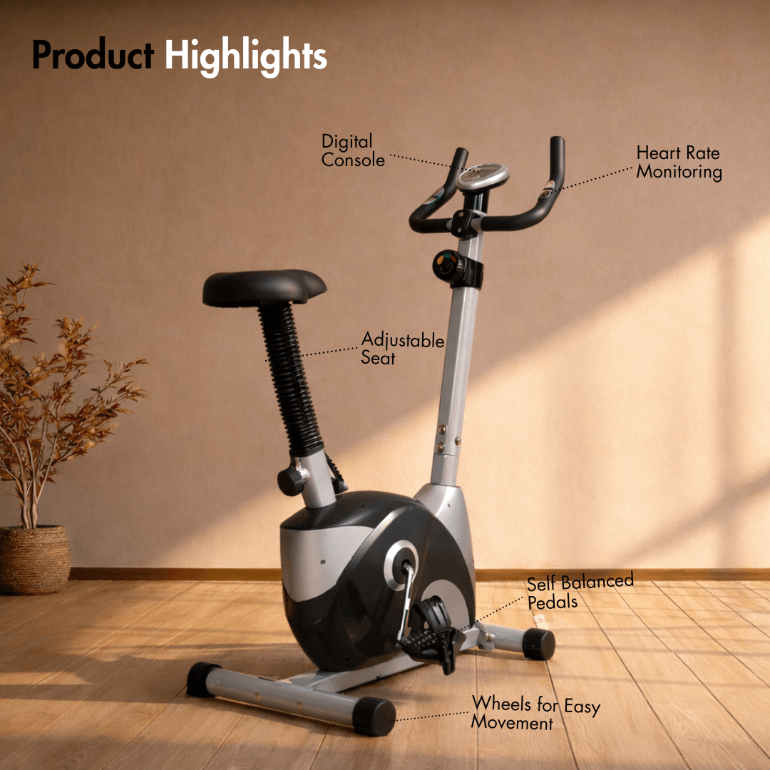 AF-686U Magnetic Bike I Adjustable Seat I 4 kg Fly Wheel I 8 Levels Manual Resistance I LCD Display - Image 2