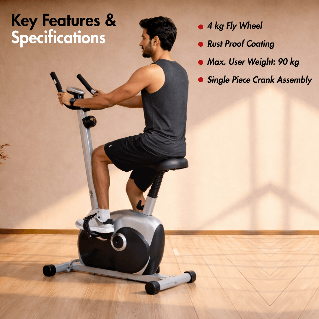 AF-686U Magnetic Bike I Adjustable Seat I 4 kg Fly Wheel I 8 Levels Manual Resistance I LCD Display - Image 3