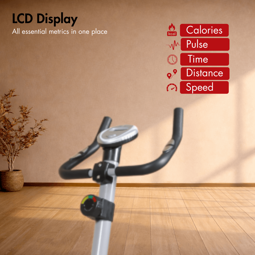 AF-686U Magnetic Bike I Adjustable Seat I 4 kg Fly Wheel I 8 Levels Manual Resistance I LCD Display - Image 4