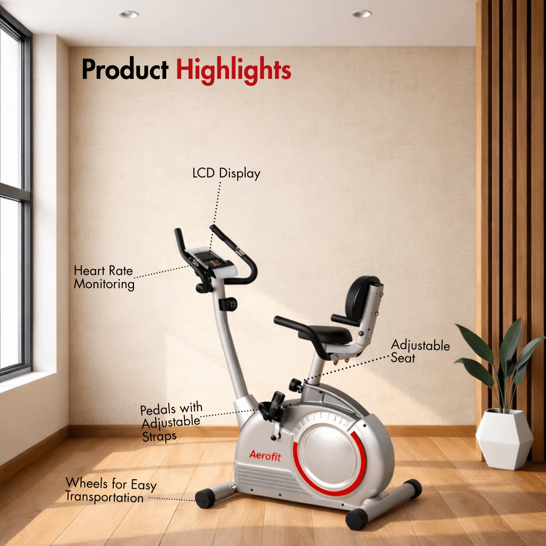 AF-689U Magnetic Bike I 5 kg Fly Wheel I 8 Levels Manual Resistance I Max. User Weight: 100 kg I Compact Design - Image 2