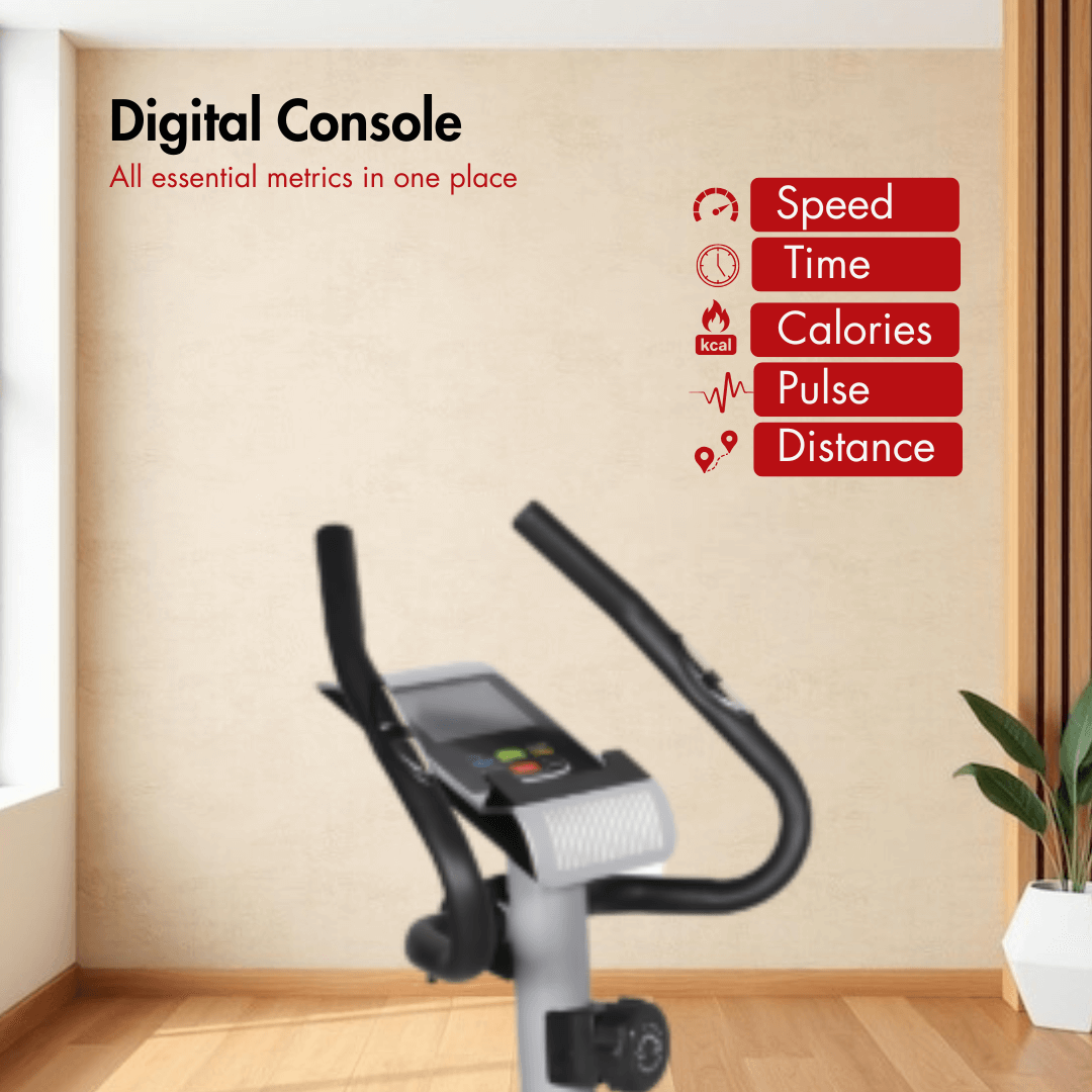 AF-689U Magnetic Bike I 5 kg Fly Wheel I 8 Levels Manual Resistance I Max. User Weight: 100 kg I Compact Design - Image 3