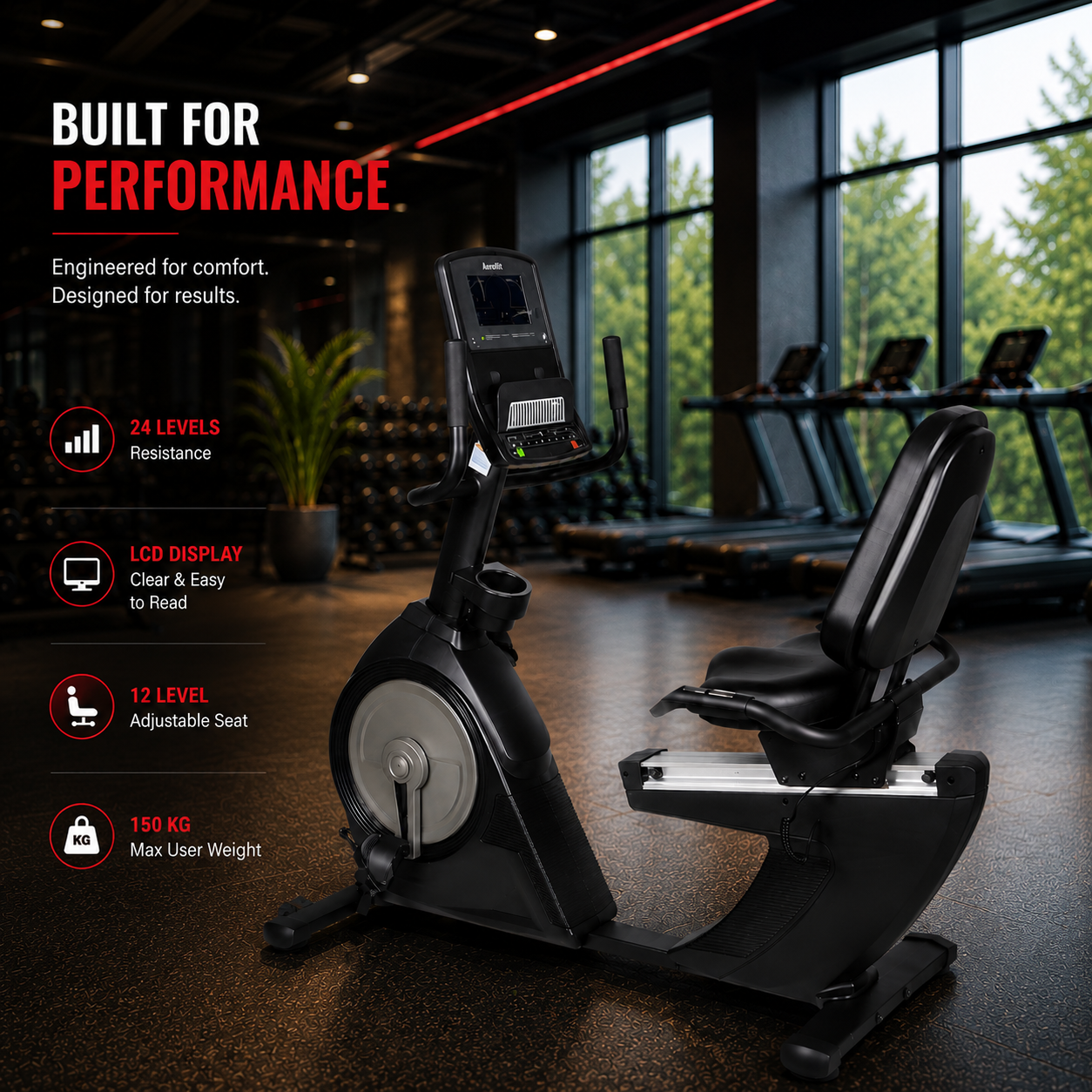 AF-161R Commercial Recumbent Bike for Smooth, Low-Impact Cardio at Home or in the Gym - Image 4