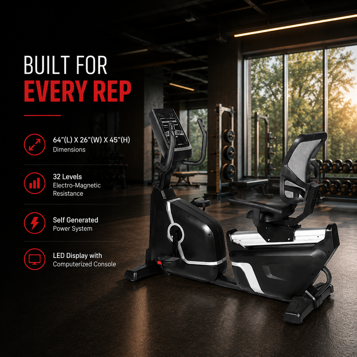 AF-261R Gym Recumbent Bike - Image 5