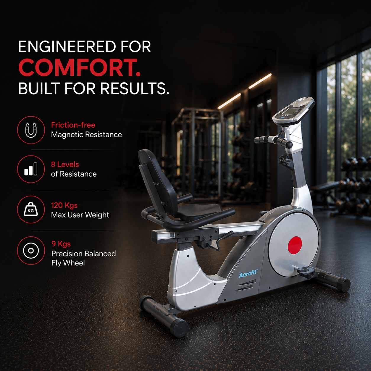 AF-262R Comfortable Recumbent Exercise Bike (Spine Series) - Image 2